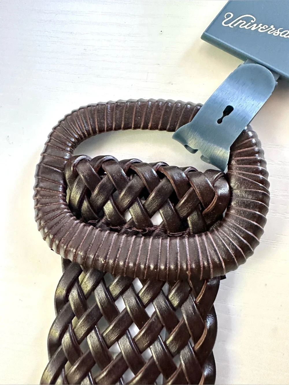 NWT Universal Thread Brown Woven Braided Belt Large Boho Western L